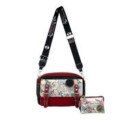 Sweet Candy - Pack de Bandolera Cuadrada y Cartera a Juego, con Dibujo de Muñeca, 4 Cremalleras y Solapa con Botón