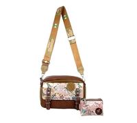 Sweet Candy - Pack de Bandolera Cuadrada y Cartera a Juego, con Dibujo de Muñeca, 4 Cremalleras y Solapa con Botón