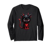 Sweet Cat Kitten Halloween Black Kater Teufel Mujeres Manga Larga
