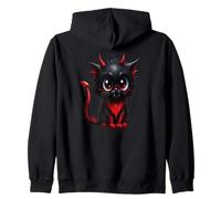 Sweet Cat Kitten Halloween Black Kater Teufel Mujeres Sudadera con Capucha