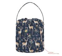 Sweet Cats - Bolsa organizadora de hilo de ganchillo floral con agujeros, bolsa de viaje para kit de tejer, organizador de almacenamiento