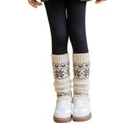 Sweet Charm Manga cálida para piernas Funda de calcetín de doble capa Accesorios de invierno suaves para actividades aire libre en interiores Calcetines apilados arrugados para niños Calentadores