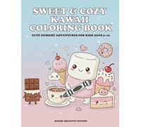 SWEET & COZY KAWAII COLORING BOOK: Cute dessert adventures for kids ages 6-10