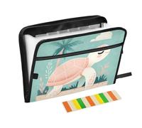 Sweet Cute Turtle Peach - Carpeta con múltiples bolsillos, 13 bolsillos, tamaño A4, tamaño carta con cierre de cremallera, para oficina, carpeta de archivos con bolsillos para guardar