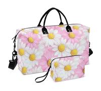 Sweet Daisy - Bolsa de viaje decorativa para San Valentín, bolsa de deporte con bolsa de aseo para avión, impermeable, maletín de mujer