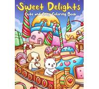 Sweet Delights Coloring Book: Cozy Coloring Pages with Adorable Animal Characters in Cute Candyland, Yummy Treats, Dessert Wonderland Illustrations for All Ages Relaxation