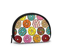Sweet Donuts Cute Brown Bear Monedero Monederos Bolsa de Cambio Colorido Llavero Cremallera Pequeñas Bolsas de Maquillaje cosmético