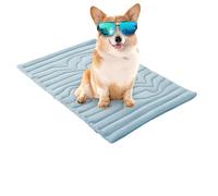 Sweet Dreamed Dog Cooling Mat, Sweetdreamed Dog Cooling Mat, 4-Layer Breathable Design with Airy Fiber Fill, Lightweight and Foldable, Can Reduce Temperature by 5℉-9℉ (2℃-5℃) (Blue,XL - 100*150cm)