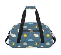 Sweet Dreams Sheep - Bolsas de lona para niñas y niños, divertidas ovejas durante la noche, bolsa de viaje de fin de semana, bolsa de viaje de 24 L, bolsa de deporte para gimnasio, bolsa de práctica,