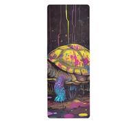 Sweet Eastern Box Turtle - Esterilla de yoga plegable para viajes para suelo impreso, antideslizante, toalla para esterilla de yoga con bolsa, tapete para ejercicio, 71 x 26 pulgadas