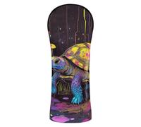 Sweet Eastern Box Turtle - Juego de fundas para cabeza de golf de piel de primera calidad, impermeable, con etiquetas intercambiables para conductor Fairway, protector de madera híbrido para carro de