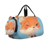 Sweet Fox - Bolsa de lona ligera para gimnasio con compartimento para zapatos, para niños y niñas