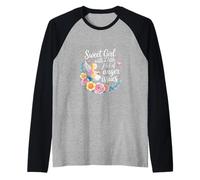 Sweet Girl with A Little bit of Anger Issues |- Camiseta Manga Raglan