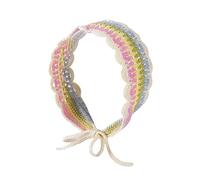 Sweet Girls - Diadema de ganchillo a rayas a prueba de sol, turbante con lazo en la espalda, para adolescentes, pañuelo para el pelo encantador