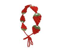 Sweet Girls - Diadema de ganchillo con diseño de fresas para invierno, resistente al viento, para acampar, para adolescentes, bonita diadema de punto, bufanda de punto para mujer, bufanda de punto con