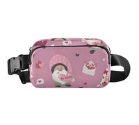 Sweet Gnome Pink - Cangurera impermeable para mujer, bonita riñonera de viaje para hombres, rosa gnomo dulce, 8 x 5.3 x 2.3 pulgadas, divertido y lindo rosa, 8 x 5.3 x 2.3 pulgadas, divertida y linda
