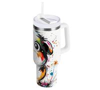 Sweet Guinea Pig - Vaso de graffiti artístico al vacío con popote resistente a fugas, botellas de agua de acero inoxidable, reutilizable, taza de viaje para hombre y mujer