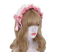 Sweet Hair Accessories - Diadema plisada para mujer, con forma de lazo, para lavar la cara, para niñas