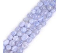 Sweet & Happy Girl 's Store 6 x 8 mm Free Forma patatas Forma Piedras preciosas perlas Strang 15 pulgadas bisutería perlas, Blau Chalcedon Perlen