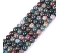 Sweet & Happy Girl 's Store Gemstone indio ágata cuentas Strand 15 pulgadas perlas de bisutería, 6mm Indian Agate