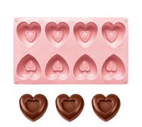 Sweet Heart Tray - 8-Cavity Silicone Baking Mold, Holiday Postre Tool with Charm, Resin Art Mold with Shine, Kitchen Cooking Accessory, Celebration Supplies for Candy, Cake, Party, Treats