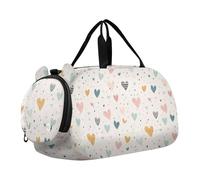 Sweet Hearts - Bolsa de lona colorida con compartimento para zapatos, multifuncional, para viajes nocturnos, fin de semana, para playa, natación, piscina, deportes