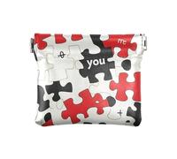 Sweet Hearts - Monedero pequeño para guardar cosméticos, auriculares, joyas, color beige, Puzzle Love Red, Talla única, Puzzle Love Red