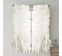 Sweet Home Collection 2 Pack Window Panel Sheer Voile Cortina para Ventana, Gasa, Crema, 63 in x 50 in, 2