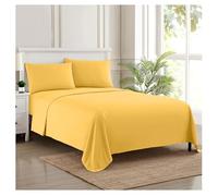 Sweet Home Collection 2079 Thread Count Sheet Set - Soft Egyptian Quality Brushed Microfiber Juego Lujo encimera, sábana Bajera y 2 Fundas de Almohada, Microfibra, Amarillo, Completo, 4