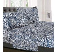 Sweet Home Collection 2125 Thread Count Sheet Set - Soft Egyptian Quality Brushed Microfiber Juego de sábanas de Microfibra con Bolsillo Profundo, Oasis, Matrimonio, 4