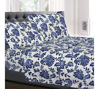 Sweet Home Collection 2136 Thread Count Sheet Set - Soft Egyptian Quality Brushed Microfiber Juego Lujo encimera, sábana Bajera y 2 Fundas de Almohada, Microfibra, Toscana, Matrimonio, 4