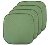 Sweet Home Collection 4 paquete de espuma viscosa de la memoria nonslip back 16 """" x16 """" silla/cojn de asiento verde