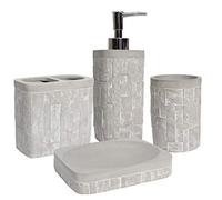 Sweet Home Collection Bathroom Accessories Sets Unique Collections Modern Classic Hermosos diseños Decorativos contemporáneos para bañera de baño y Ducha, Resina, Avalon, Paquete de 4, 4