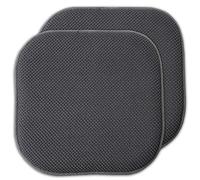 Sweet Home Collection Cojín de Espuma viscoelástica Antideslizante con diseño de Panal de Abeja de 16 x 16 Pulgadas, Paquete de 2, Color Gris carbón