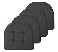 Sweet Home Collection Cojín de Espuma viscoelástica para Silla con Respaldo de Goma Antideslizante en Forma de U, 43 x 40 cm, 4 Unidades, Gris carbón