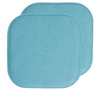 Sweet Home Collection Cojines de Espuma viscoelástica para Silla, Goma Antideslizante y diseño de Panal de Abejas y Esquinas Redondeadas de 16 x 16 Pulgadas, Color Verde Azulado, Paquete de 2