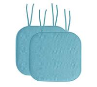 Sweet Home Collection Funda de Asiento Cuadrada Redondeada de Goma Antideslizante de 16 x 16 Pulgadas, Espuma viscoelástica de Poliuretano, Color Verde Azulado, 2 Unidades (Paquete de 1)