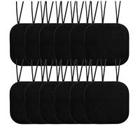 Sweet Home Collection Home Funda de Asiento Antideslizante con Respaldo de Goma, Cuadrada, 40,6 x 40,6 cm, Espuma viscoelástica, Poliuretano Espuma con Efecto Memoria, Negro, 12 Unidades