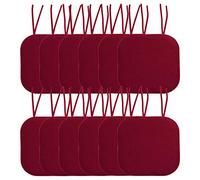 Sweet Home Collection Home Funda de Asiento Antideslizante con Respaldo de Goma, Cuadrada, 40,6 x 40,6 cm, Espuma viscoelástica, Poliuretano Espuma con Efecto Memoria, Vino Borgoña, 12 Unidades