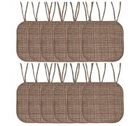Sweet Home Collection Juego de 4 Cojines de Espuma viscoelástica con Lazos para Silla con diseño de Panal de Abeja Antideslizante, Parte Trasera de Goma, 40,64 x 40,64 cm, 40,64 x 40,64 cm, Color