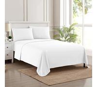 Sweet Home Collection Juego de Ropa de Cama de Microfibra cepillada egipcia Suave de 1800 Hilos, con 2 Fundas de Almohada, tamaño Extra King, Color Blanco