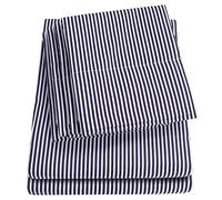 Sweet Home Collection - Juego de sábanas, 4 Piezas, 1500 Hilos, Calidad egipcia, sábana Bajera con Esquinas amplias, Classic Stripe Navy, Cama Individual