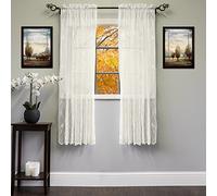 Sweet Home Collection Kitchen Window Curtains Tier, Swag, or Valance Panel de Tratamiento de Cortina de Ventana, Poliéster, Marfil Songbird, W 60" x L 63" (1 Panels)