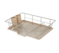 Sweet Home Collection Secado y Almacenamiento: Incluye Soporte para Cubiertos y escurridor, maximiza el Espacio de la encimera, plástico de Metal, Beige