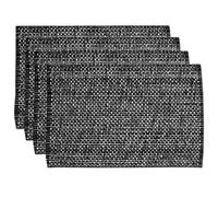 Sweet Home Collection Trends - Manteles Individuales de Dos Tonos 100% algodón Tejido (Paquete de 4), 13 x 19 Pulgadas, Color Negro