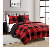 Sweet Home Collection Warmth Down Alternativa Reversible a Color sólido con 2 Fundas de Almohada y Almohada, Burdeos/Negro, tamaño King