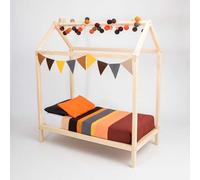 Sweet Home From Wood Cama-casita Montessori de Madera Maciza, Estructura de Cama para niños. (Madera de Pino, 200x120cm)