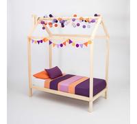 Sweet Home From Wood Cama-casita Montessori de Madera Maciza, Estructura de Cama para niños. (Madera de Abedul, 160x70cm)