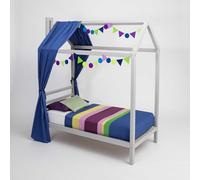 Sweet Home From Wood Cama Infantil con Forma de casita, Cama de Madera Maciza, Cama Infantil (Gris, 140x70cm)