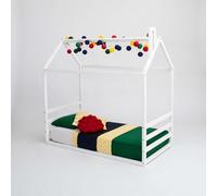 Sweet Home From Wood Struttura letto a Terra, struttura letto a Forma di casetta in Legno massello (Blanco, 190x120cm)